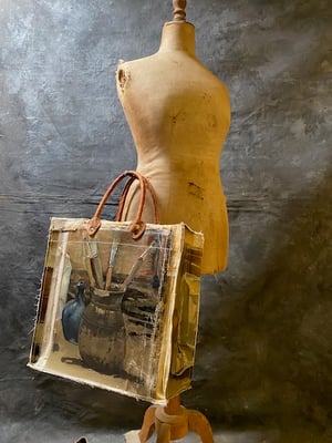 Image of one of a kind painting bag - the painter