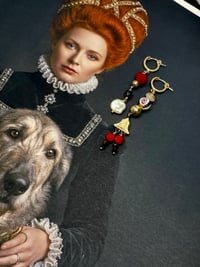 Image 6 of Asymmetrical Vintage component Statement Earrings 