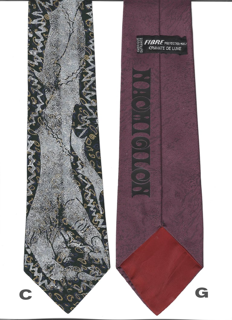 Ties with Linocut Image 3