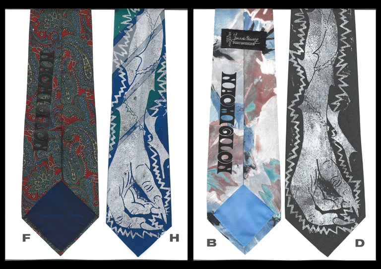 Ties with Linocut Image 5