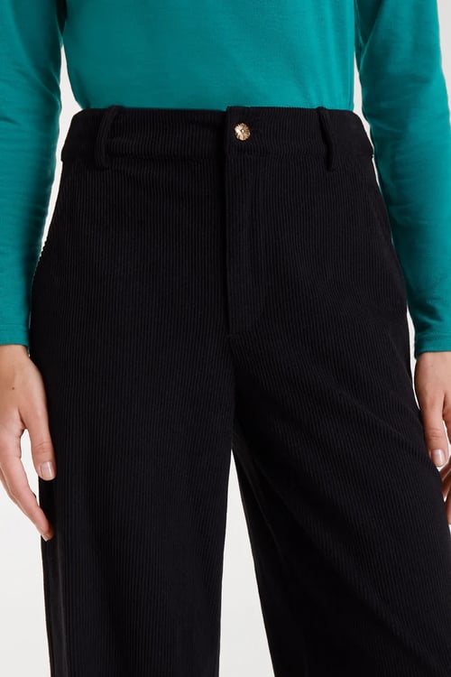 Image of 2-Pantalon de pana negro