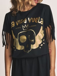 Image 2 of VESTIDO LA VIDA VUELA FLECOS 