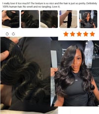 Image 2 of Donor hair unprocessed Peruvian Raw Hair Bundles