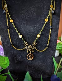 Image 2 of Capricorn Necklace with real Peridot beads