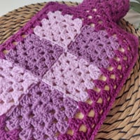 Image 2 of 'Happy Scrappy' Hot Water Bottle Cover Grape