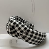 Black Checkered Topknot Headband