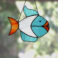 Image 1 of Philomena fish stained glass suncatcher