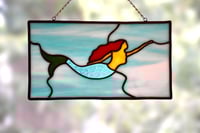 Image 1 of Mermaid stained glass suncatcher