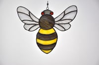 Image 3 of Barry the bee stained glass suncatcher spinner