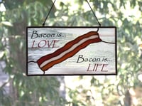 Image 5 of Bacon love life stained glass suncatcher