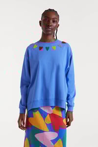 Image 2 of SUDADERA ALGODÓN BORDADO CORAZONES