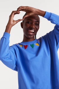 Image 1 of SUDADERA ALGODÓN BORDADO CORAZONES
