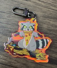 Image 1 of Pizza Raccoon Keychain