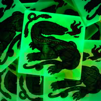 Image 2 of FIRE SPITTER -  3x3 holographic, glow in the dark special edition sticker