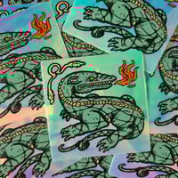 Image 1 of FIRE SPITTER -  3x3 holographic, glow in the dark special edition sticker