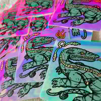 Image 3 of FIRE SPITTER -  3x3 holographic, glow in the dark special edition sticker