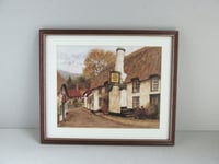 Image 2 of The Ship Inn Porlock Somerset: Framed Vintage Art Print by Alex Jawdokimov 