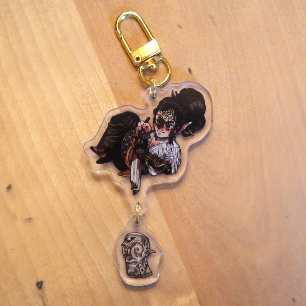 Image of Dragon age the veilguard, companion keychains, acrylic charms
