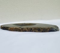 Image 8 of Vide-poche en tranche d'agate bleu marron  vintage 1960 cendrier 
