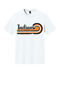 Image 1 of Indians Swirl White Tee (Design created by Addy Vulgamore)