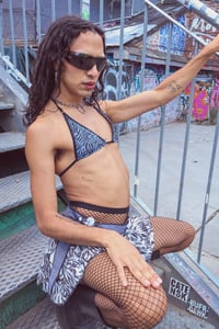 Image 1 of Mesh Triangel Top Zebra