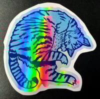 Image 2 of Holographic cat sticker