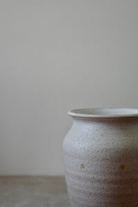 Image 2 of Short Vase Stamped - Oatmeal