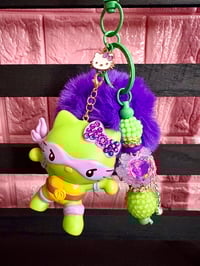 Image 2 of Ninga turtles x Hello Kitty #6 with bling bow / brown bead 
