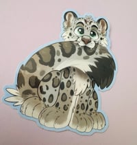 Image 1 of Snow Leopard Sit Sticker