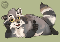 Image 2 of Thumbs up Raccoon Sticker