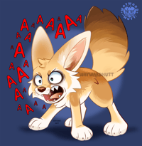 Image 2 of Screaming Fennec Fox Sticker