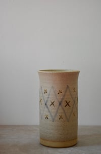 Image 1 of Tall Straight Vase Decorated - Hay