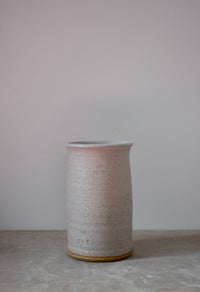 Image 1 of Tall Straight Vase Stamped - Oatmeal