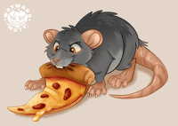 Image 2 of Pizza Rat Sticker
