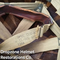 Image 20 of WWII M2 101st Airborne 506th Helmet D-bale Front Seam Original Westinghouse Paratrooper liner. 