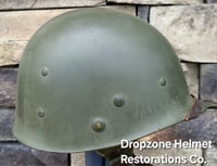 Image 17 of WWII M2 101st Airborne 506th Helmet D-bale Front Seam Original Westinghouse Paratrooper liner. 