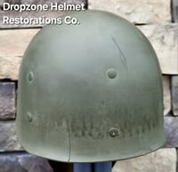 Image 19 of WWII M2 101st Airborne 506th Helmet D-bale Front Seam Original Westinghouse Paratrooper liner. 