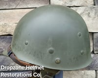 Image 15 of WWII M2 101st Airborne 506th Helmet D-bale Front Seam Original Westinghouse Paratrooper liner. 