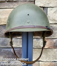 Image 13 of WWII M2 101st Airborne 506th Helmet D-bale Front Seam Original Westinghouse Paratrooper liner. 