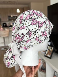Image 1 of Hello Kitty Scrub Cap (Bonnet/ Ponytail Style)