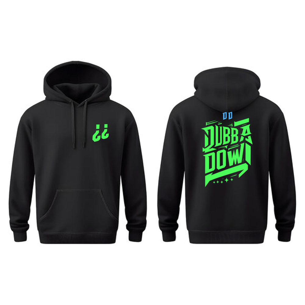 Image of Dubba Down Hoodie (Black/green)