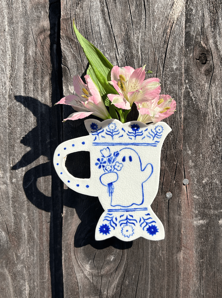 Image of  Ghost Tea Cup Wall Vase 