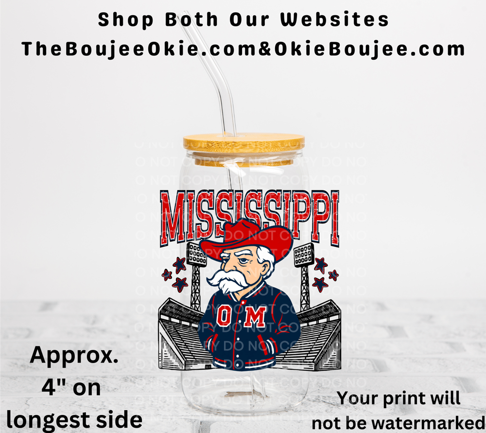 Image of Ole Miss Rebels Football Double-Sided UV DTF Decal D2019