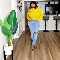 Image 1 of Distressed Blue Jeans (WORN)