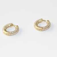 Image 4 of Stardust Small Huggie Hoop Earring