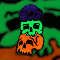 Image 1 of Halloween skull wall hanger tapestry 