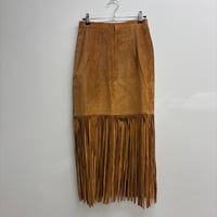 Image 2 of 80s suede fringe skirt