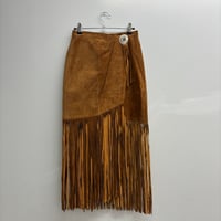 Image 1 of 80s suede fringe skirt