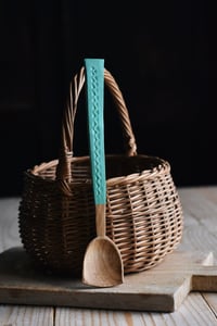 Image 1 of Hand carved cherry wood jar spoon 