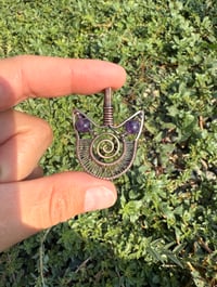 Image 3 of Amethyst Beaded Cat Head Pendant
